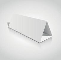 Tarjeta de papel de mesa 3d aislada en un fondo gris. vector