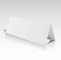 Tarjeta de papel de mesa 3d aislada en un fondo gris. vector