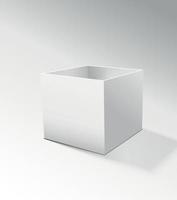 Grey open box with realistic shadows on grey background. vector