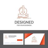 Business logo template for Addition. content. dlc. download. game. Orange Visiting Cards with Brand logo template vector