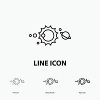 solar. system. universe. solar system. astronomy Icon in Thin. Regular and Bold Line Style. Vector illustration