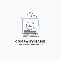 insurance. Fragile. product. warranty. health Purple Business Logo Template. Place for Tagline vector
