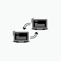 Computer. connection. link. network. sync Glyph Icon. Vector isolated illustration