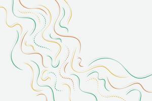 ilustración dinámica minimalista de líneas de degradado líquido naranja y verde sobre fondo blanco con elementos decorativos de puntos vector