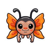 Cute little butterfly cartoon flying vector