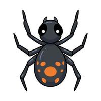 Cute little black spider cartoon vector