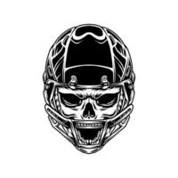Football skull vector illustration for tshirt design, mascot logo, emblem
