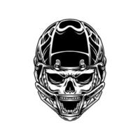 Football skull vector illustration for tshirt design, mascot logo, emblem