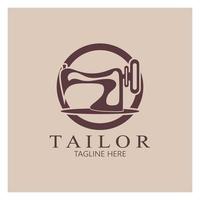 tailor logo icon illustration template combination of buttons for clothes, thread and sewing machine, for clothing product design, convection companies, fashion in vector form