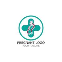 Pregnant template vector icon