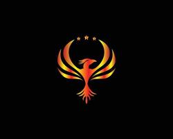 Flying Phoenix Abstract Logo Design Vector Template Logotype Concept.