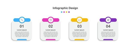 Four Steps Colorful abstract business infographic template vector