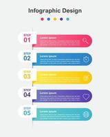 Five Steps Colorful abstract business infographic template vector