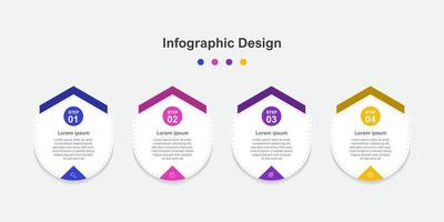 plantilla de infografía empresarial abstracta colorida de cuatro pasos vector