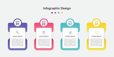 Four Steps Colorful abstract business infographic template vector