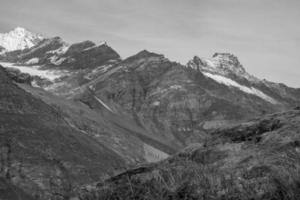 hiking in the swiss alps photo