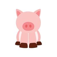 Cute Little Pig Farm Animal in Animated Cartoon Vector Illustration