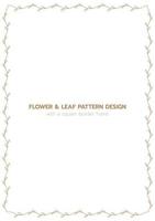 Leaf and flower pattern design with a rectangle border frame vector