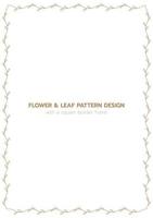 Leaf and flower pattern design with a rectangle border frame vector