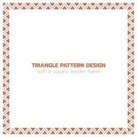 Triangle pattern design with a square border frame vector