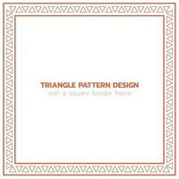 Triangle pattern design with a square border frame vector