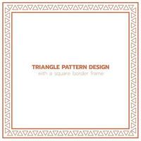 Triangle pattern design with a square border frame vector