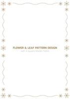 Leaf and flower pattern design with a rectangle border frame vector