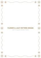 Leaf and flower pattern design with a rectangle border frame vector