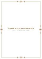 Leaf and flower pattern design with a rectangle border frame vector