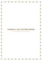 Leaf and flower pattern design with a rectangle border frame vector
