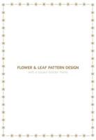 Leaf and flower pattern design with a rectangle border frame vector