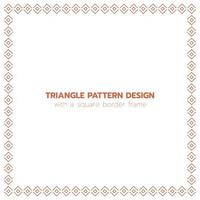 Triangle pattern design with a square border frame vector