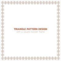 Triangle pattern design with a square border frame vector