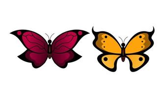 hermoso color mariposa logo vector arte ilustración