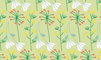 Cute nature flowers and leaves vector. Small colorful flowers vector