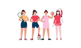 Summer sports of various athletes vector illustration