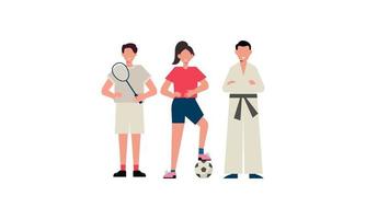 Summer sports of various athletes vector illustration