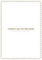 Leaf and flower pattern design with a rectangle border frame vector