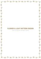 Leaf and flower pattern design with a rectangle border frame vector