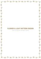 Leaf and flower pattern design with a rectangle border frame vector