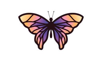 hermoso color mariposa logo vector arte ilustración