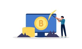 Bitcoin mining cryptocurrency mining investors invest in bitcoin technology concept vector