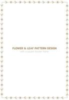 Leaf and flower pattern design with a rectangle border frame vector