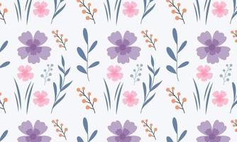 Cute nature flowers and leaves vector. Small colorful flowers vector