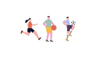 Summer sports of various athletes vector illustration