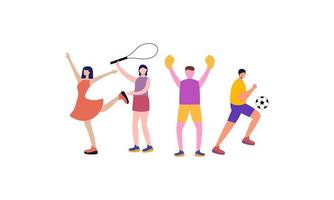 Summer sports of various athletes vector illustration