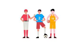 deportes de verano de varios atletas ilustración vectorial
