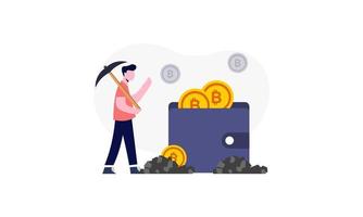 Bitcoin mining cryptocurrency mining investors invest in bitcoin technology concept vector