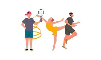 Summer sports of various athletes vector illustration