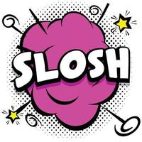 slosh comic plantilla brillante con burbujas de discurso en marcos coloridos vector